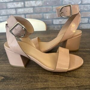 Franco Sarto Nude Block Heel Sandals